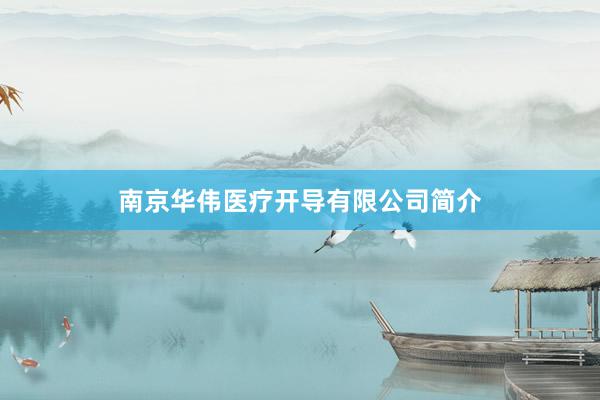 南京华伟医疗开导有限公司简介